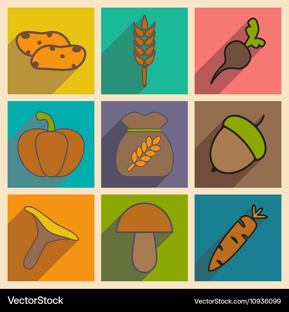 Flat with shadow concept and mobile application Vector Image