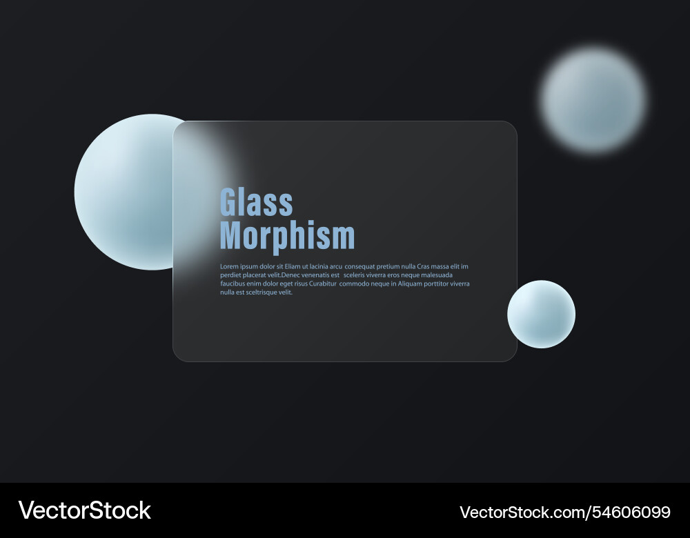 Glass morphism design with frosted partition Glass morphism design with frosted partition vector image