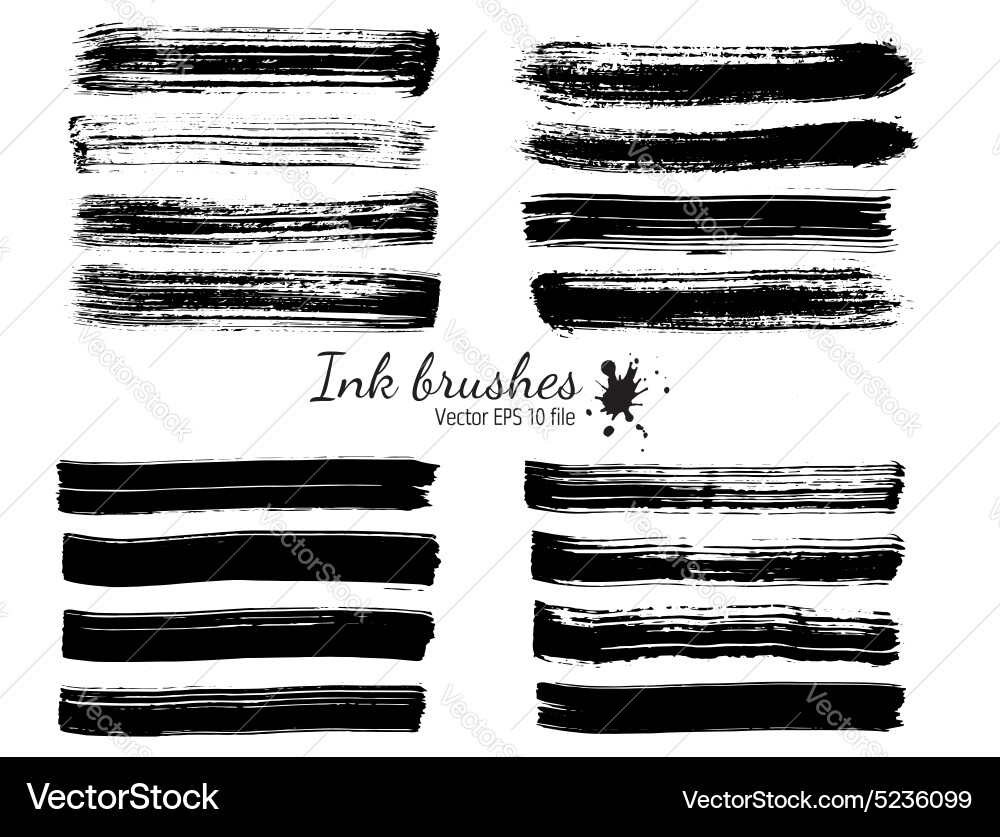 Ink brushes Royalty Free Vector Image - VectorStock