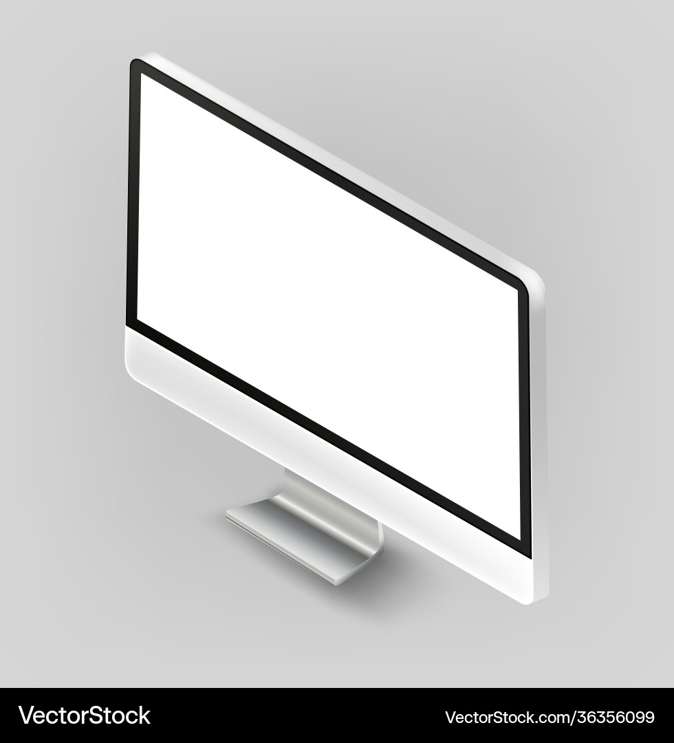 Realistic Computer Monitor Mockup vector image