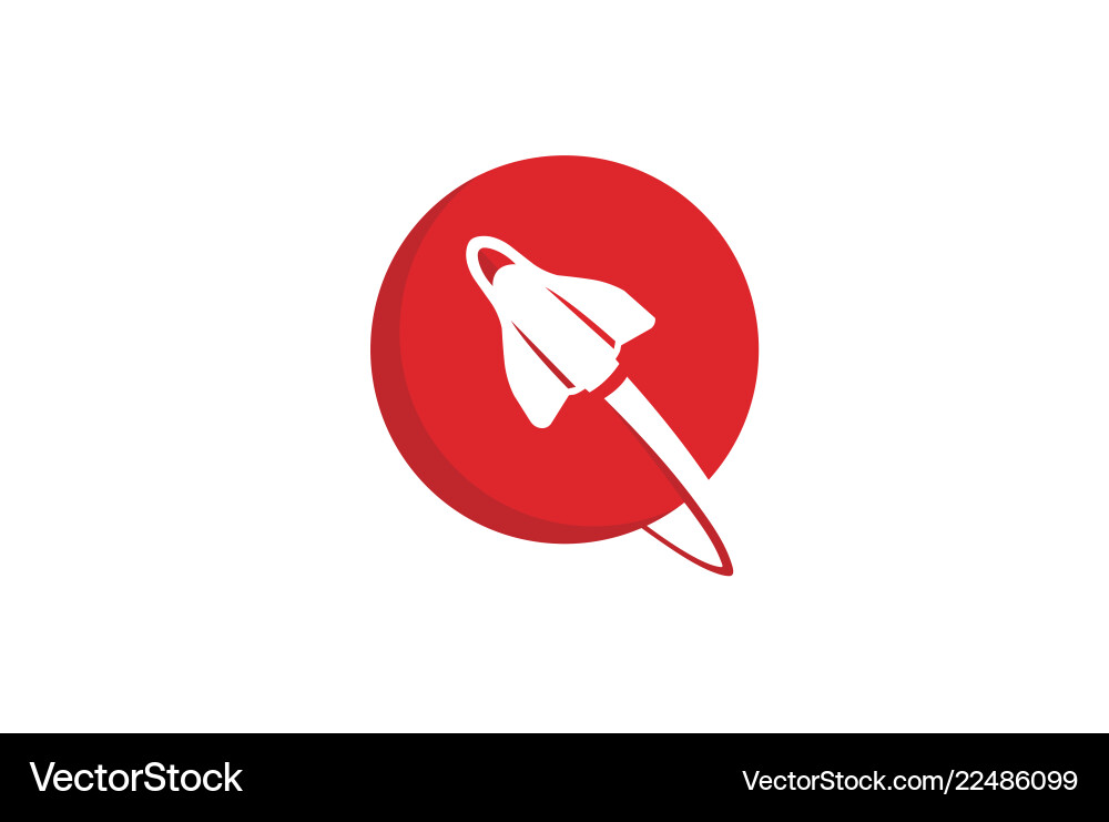 Red Rocket Planet Logo Royalty Free Vector Image