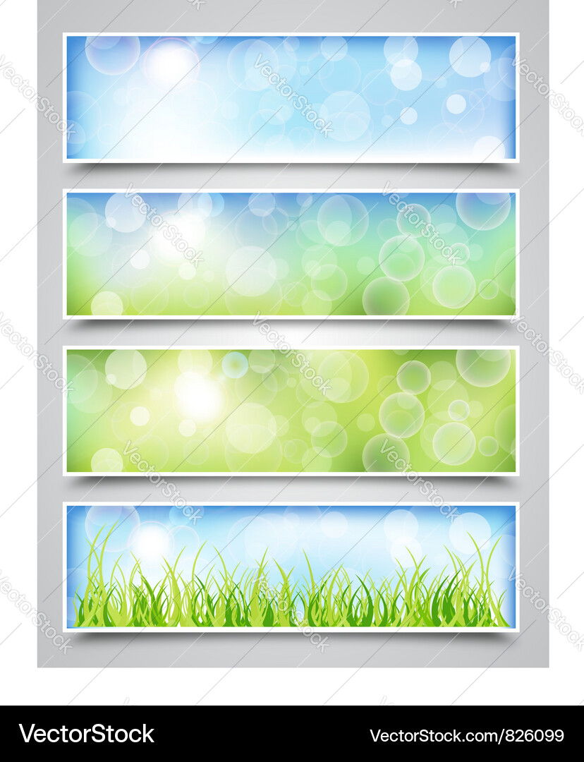 Spring bokeh banners Vector Image