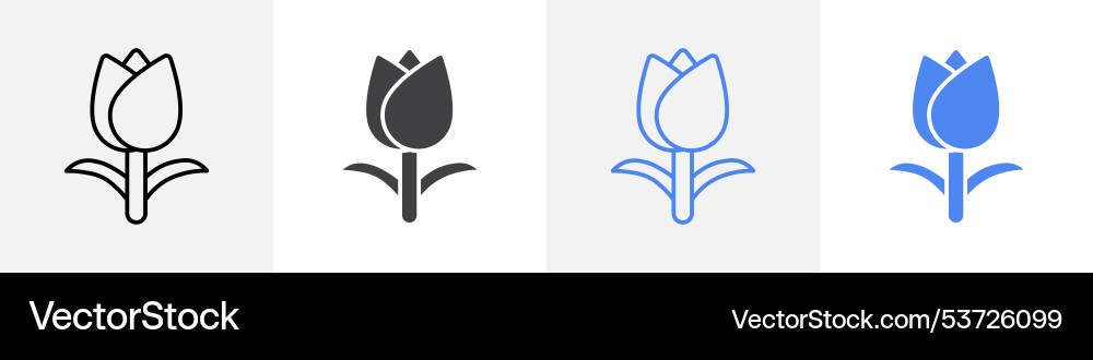 Tulip icon set use for web Vector Image