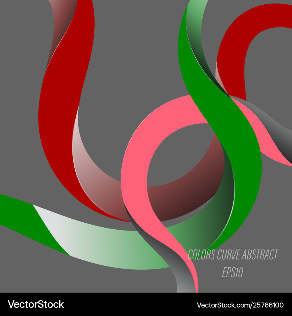 Abstract colors curve scene on a gray vector image