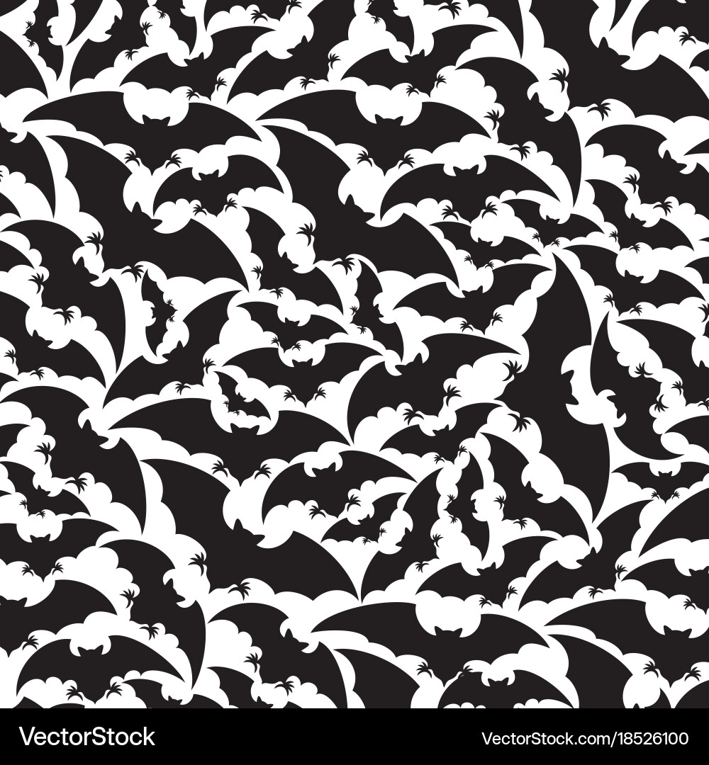 Bat Silhouette Background Pattern vector image