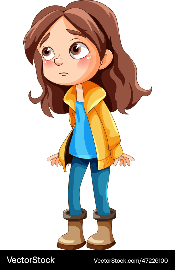 Cute girl cartoon character Royalty Free Vector Image