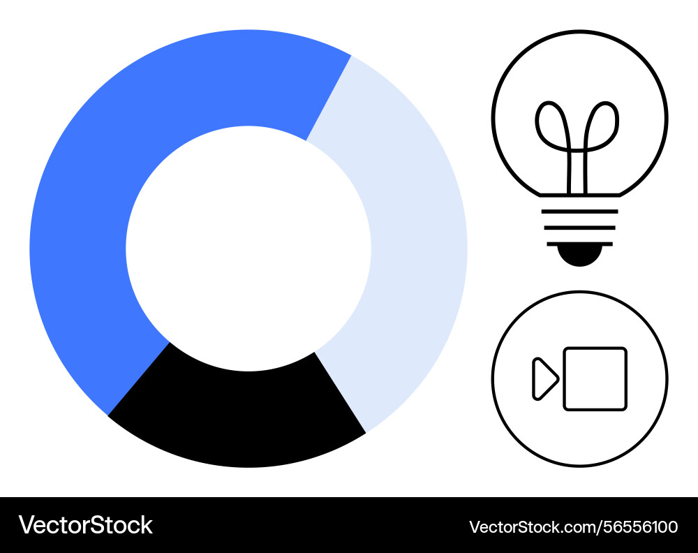 Data-driven insights with pie chart light bulb Data-driven insights with pie chart light bulb vector image