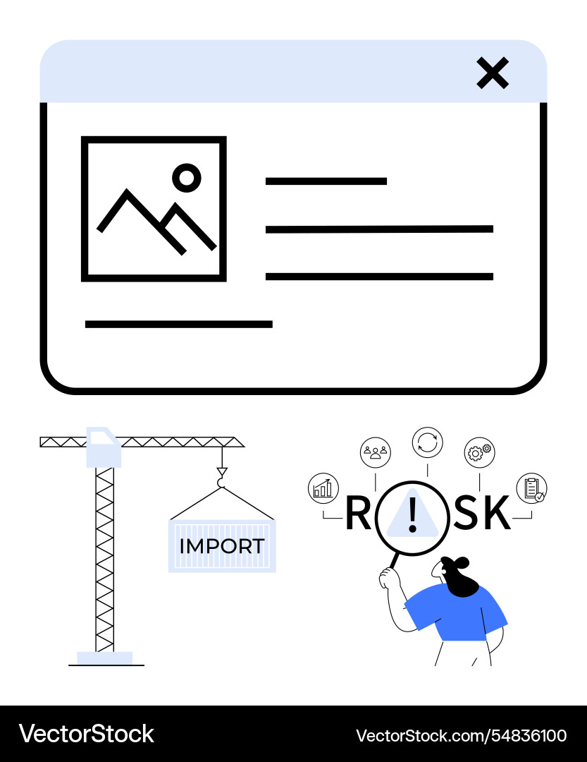 Exploring risk factors in import processes Exploring risk factors in import processes vector image