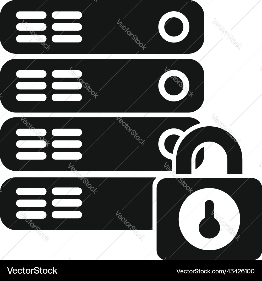 Locked data server icon simple platform Locked data server icon simple platform vector image