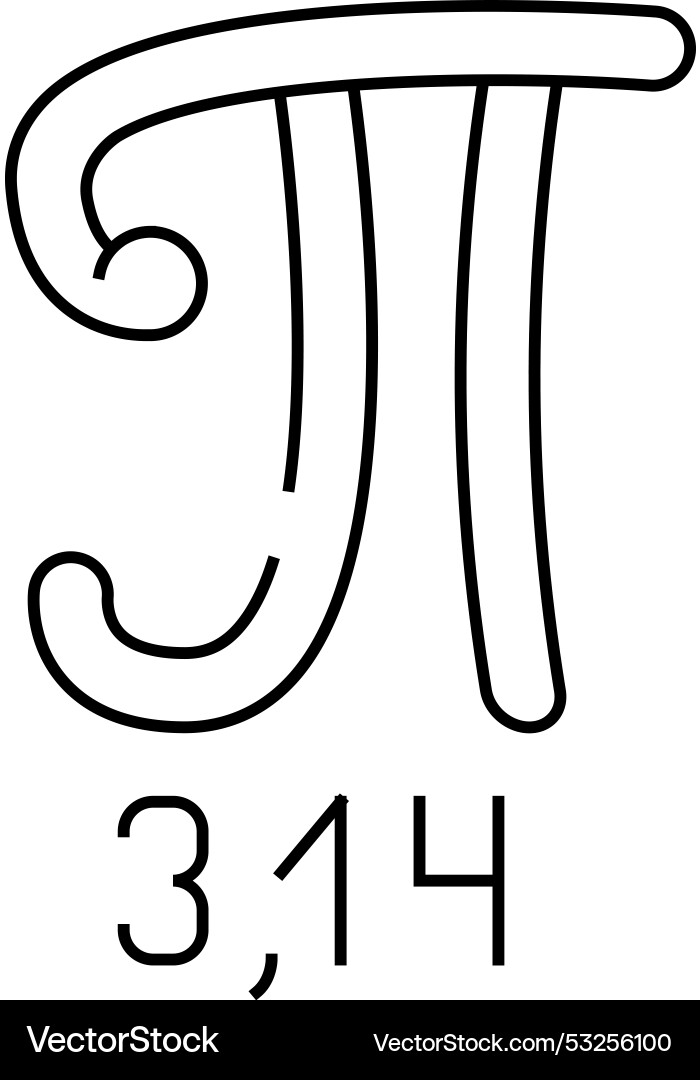 Pi number line icon Pi number line icon vector image