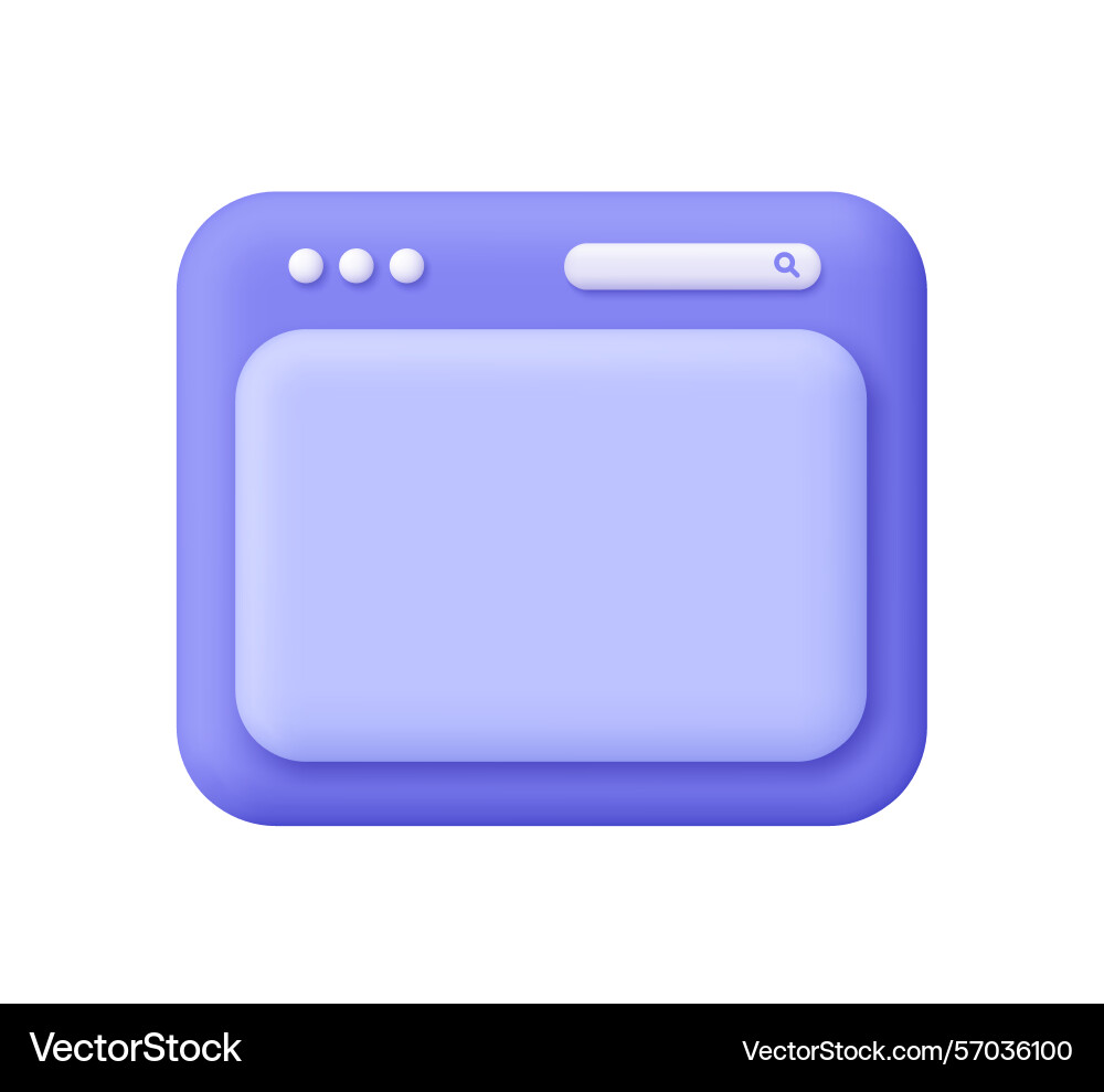 Purple website page browser window with tab vector image