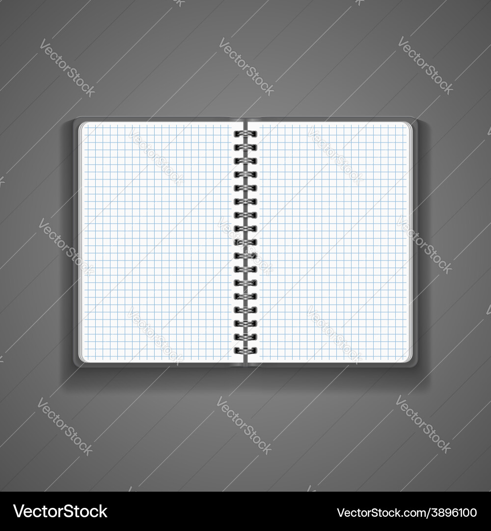 Realistic Open Spiral Notebook Vector Image