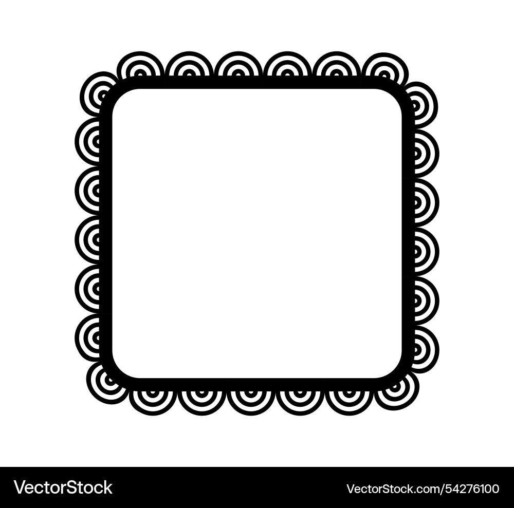 Scalloped edge square frame simple rectangle Scalloped edge square frame simple rectangle vector image