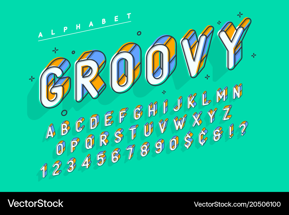 Trendy display font popart design alphabet Vector Image