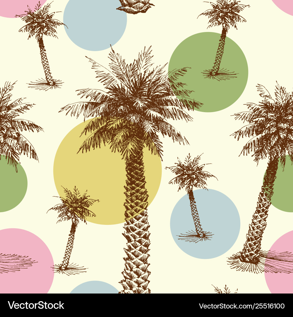 Tropical Palm Tree Seamless Pattern vector image