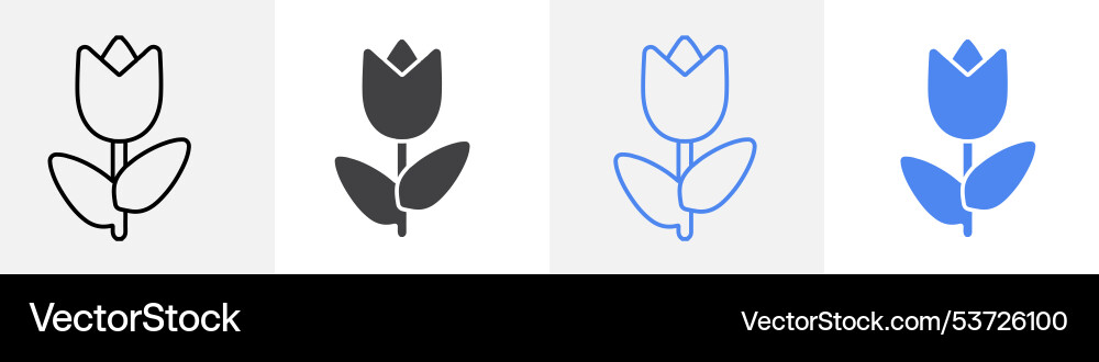 Tulip icon set use for web Vector Image