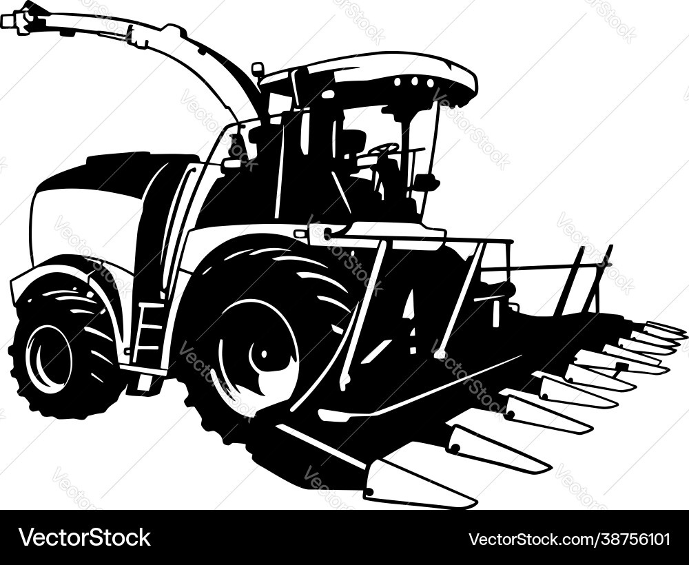 Bauernhof kombinieren Harvester vektorbild
