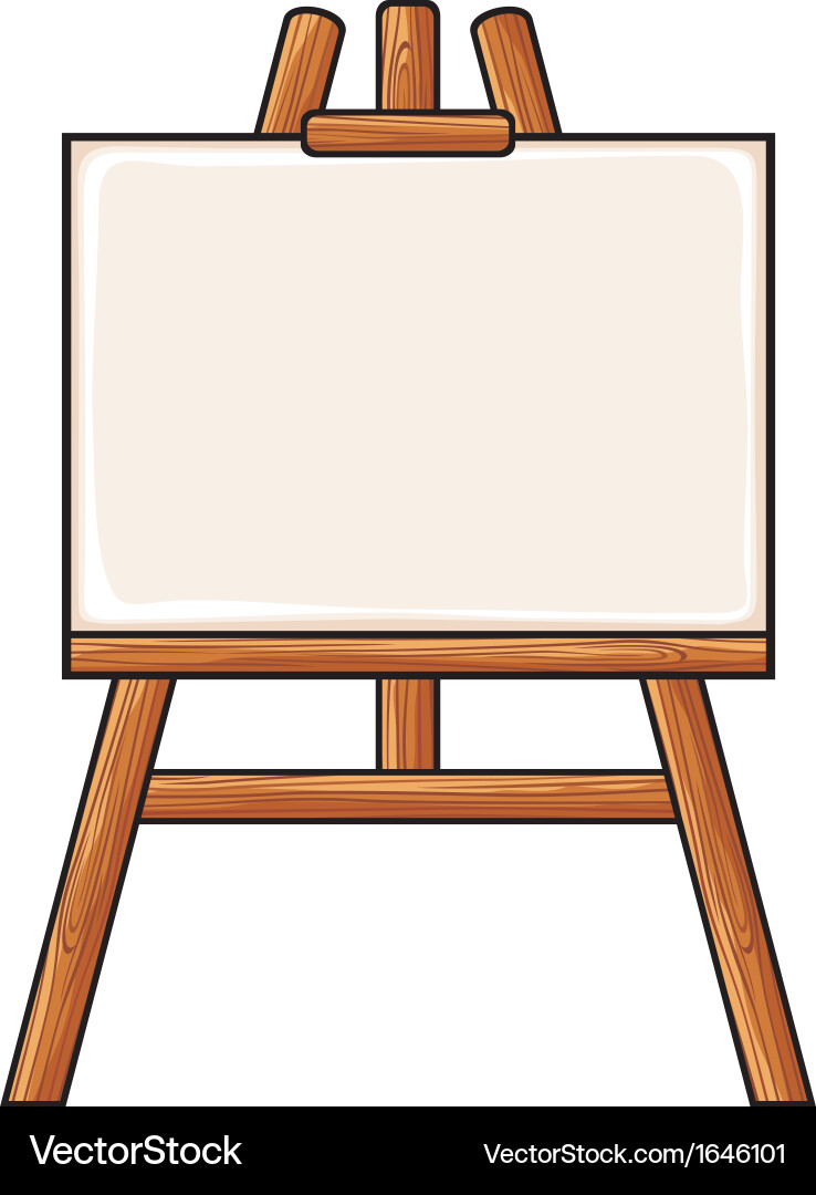 Canvas on an easel vector image