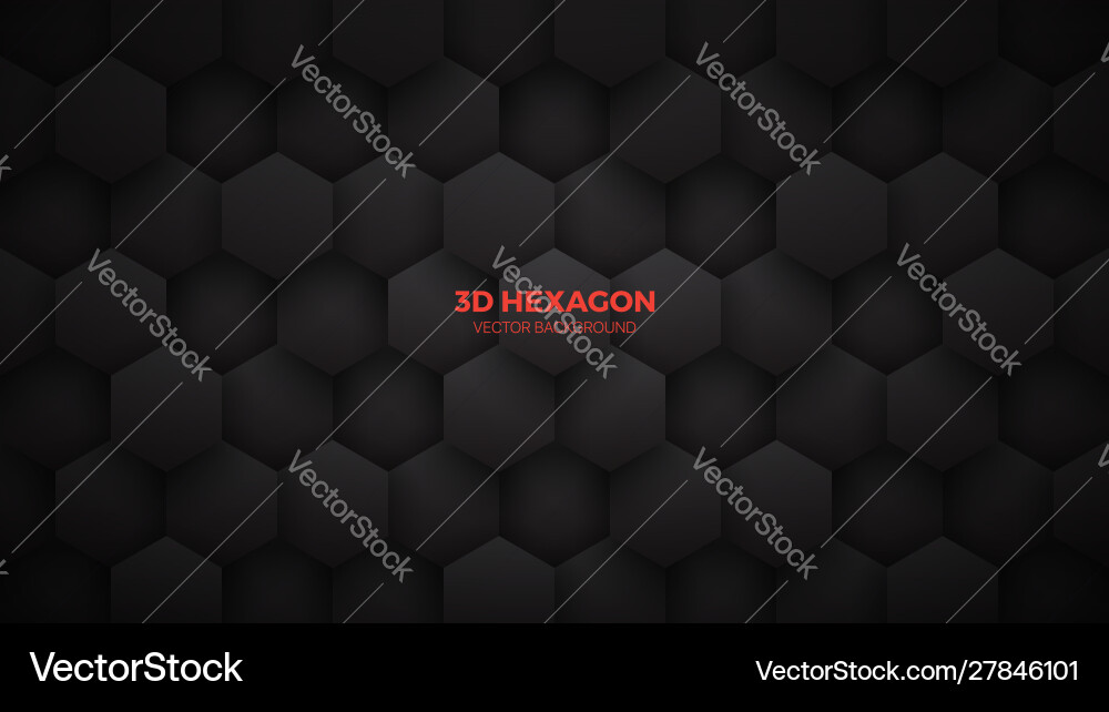 Dark Tech Hexagon Pattern vector image