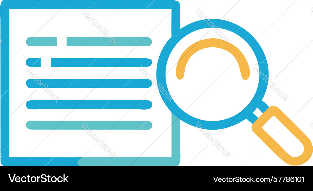 Document search icon with magnifying glass design vector image