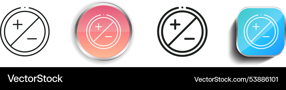Exposure icon thin linear regular and button Exposure icon thin linear regular and button vector image