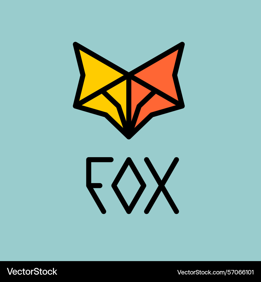 Fox logo icon with text Royalty Free Vector Image