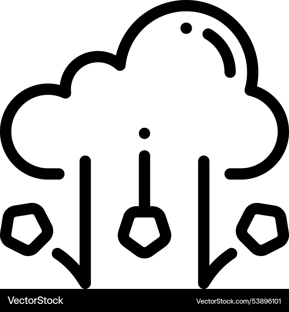 Hail icon thin linear style design isolated Hail icon thin linear style design isolated vector image
