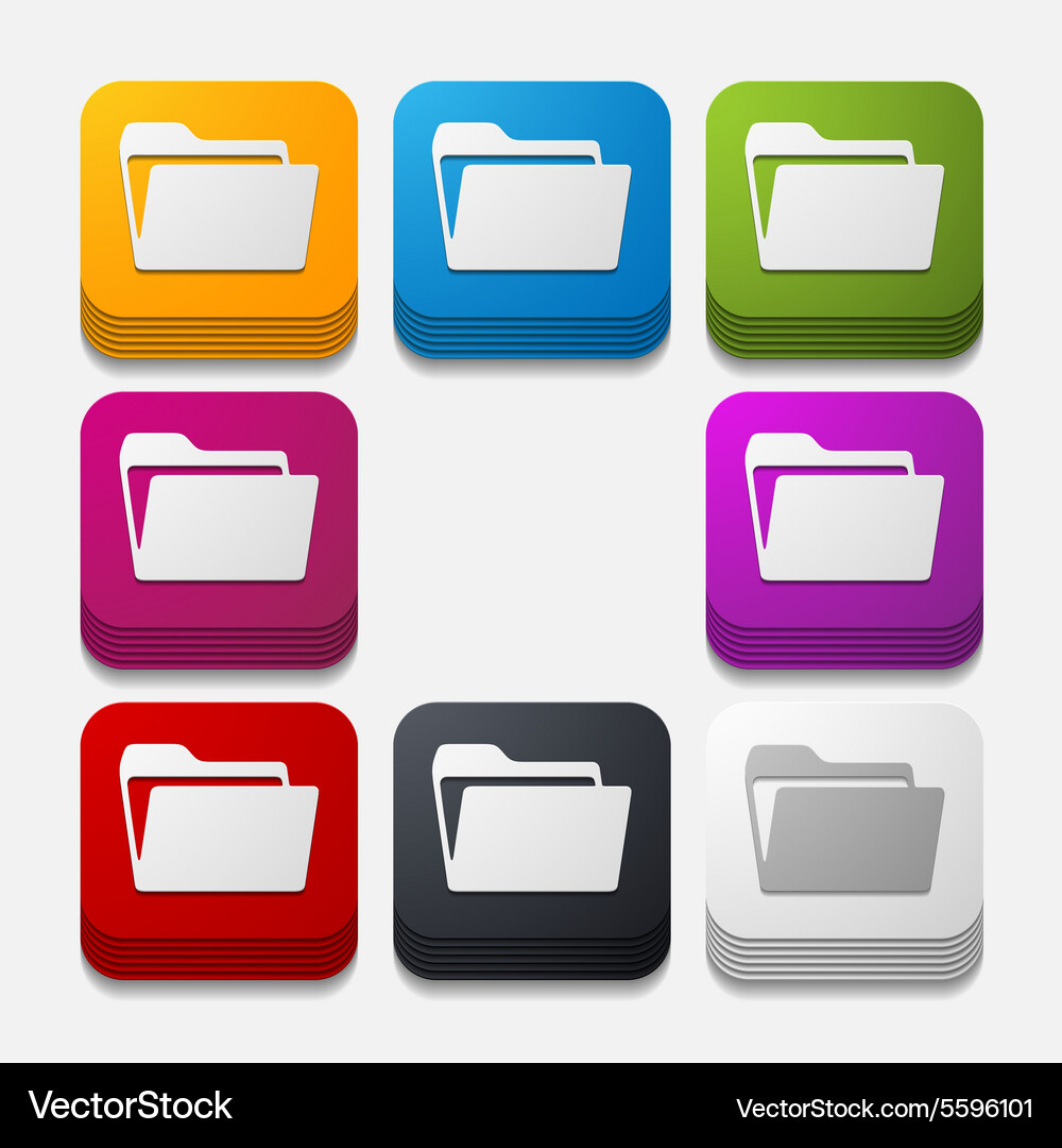 Square button folder Vector Image