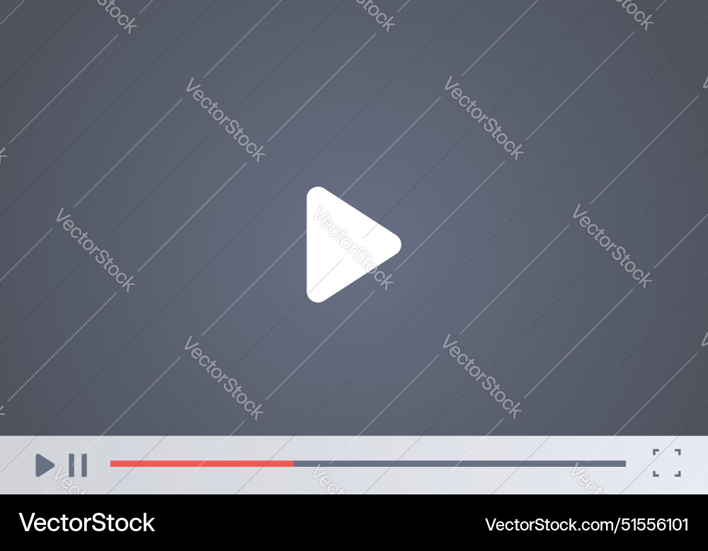 Video player showing streaming bar and play button Video player showing streaming bar and play button vector image
