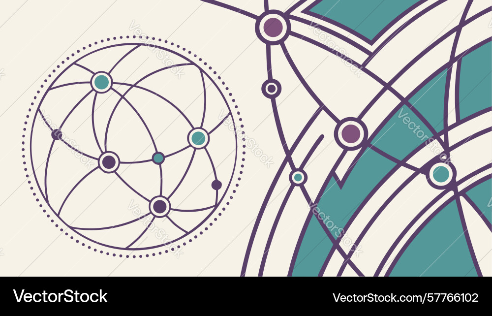 Abstract geometric network with connected nodes vector image