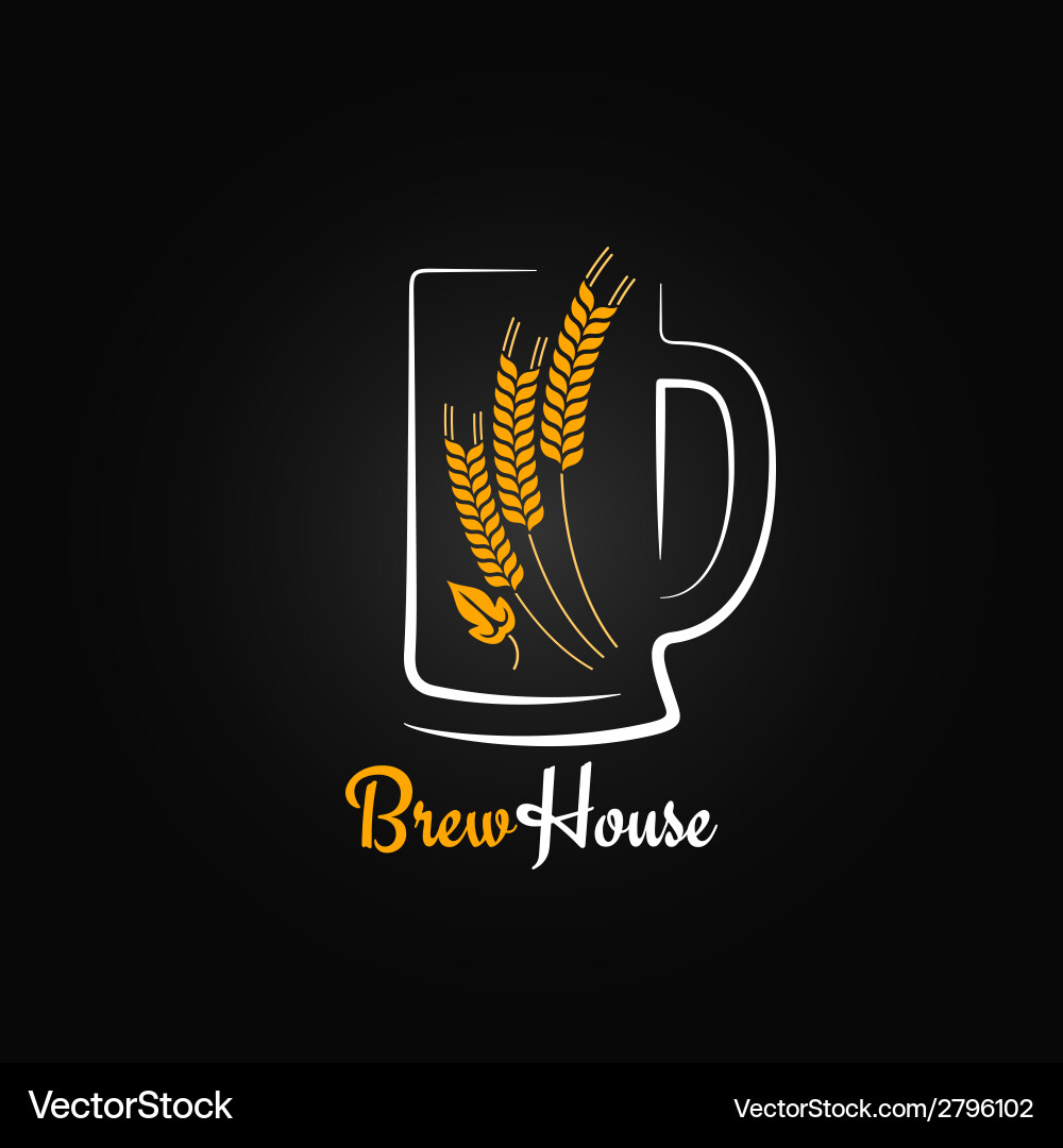 Barley & Glass Beverage Icons Vector Image