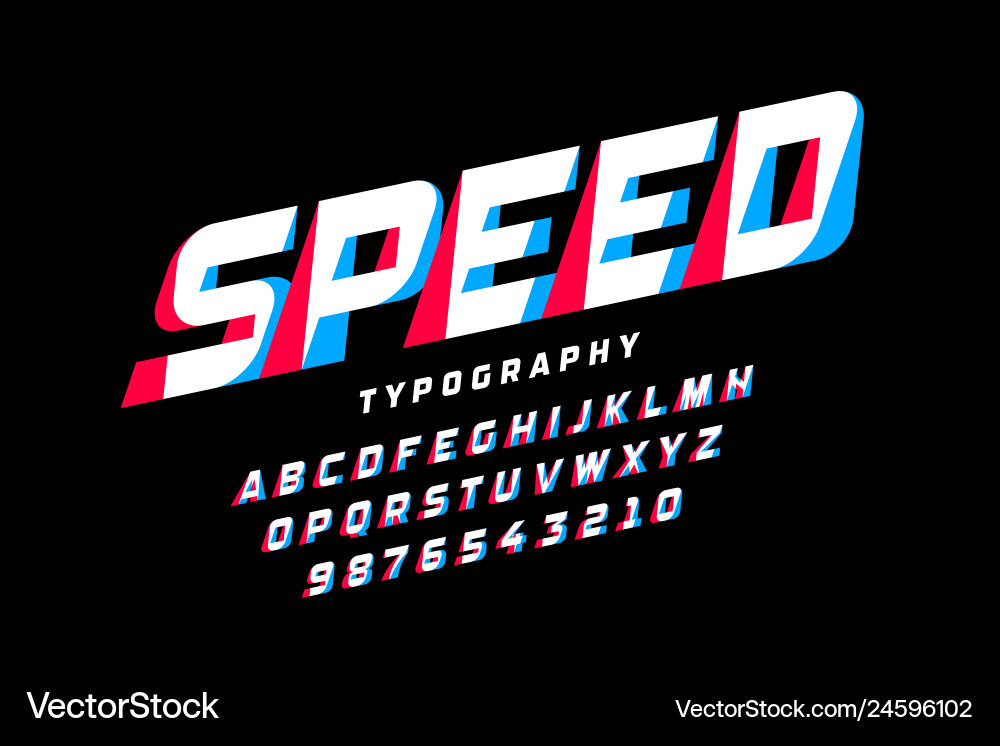 Dynamic Speed Font vector image