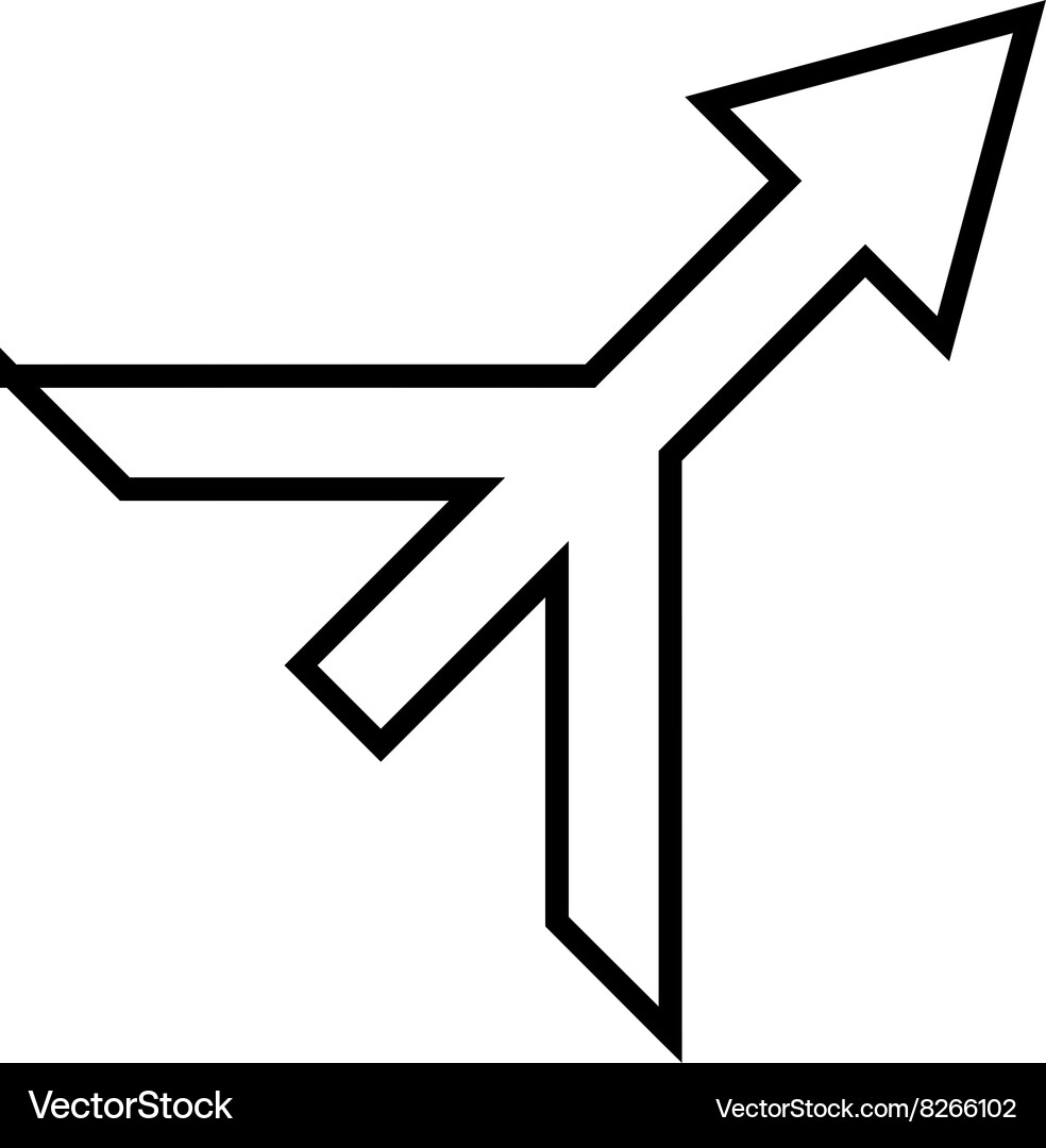 Merge arrow right up thin line icon Vector Image