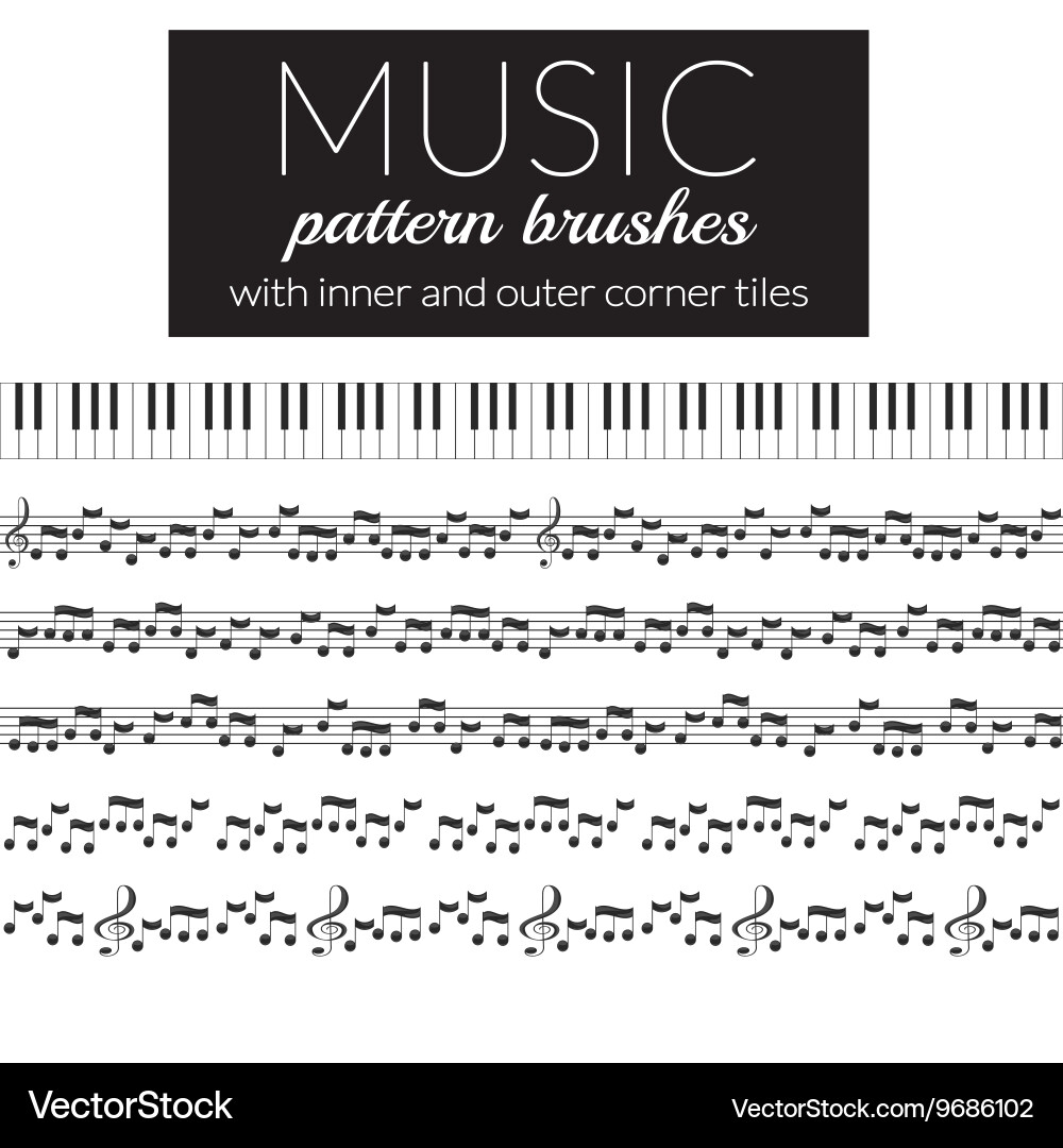 Musical Notes & Clefs Pattern vector image