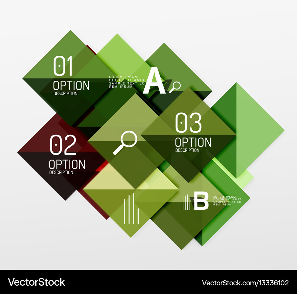 Repetition of overlapping color squares Vector Image