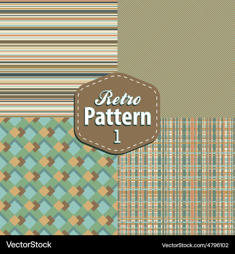Retro Pattern Collection Vector Image