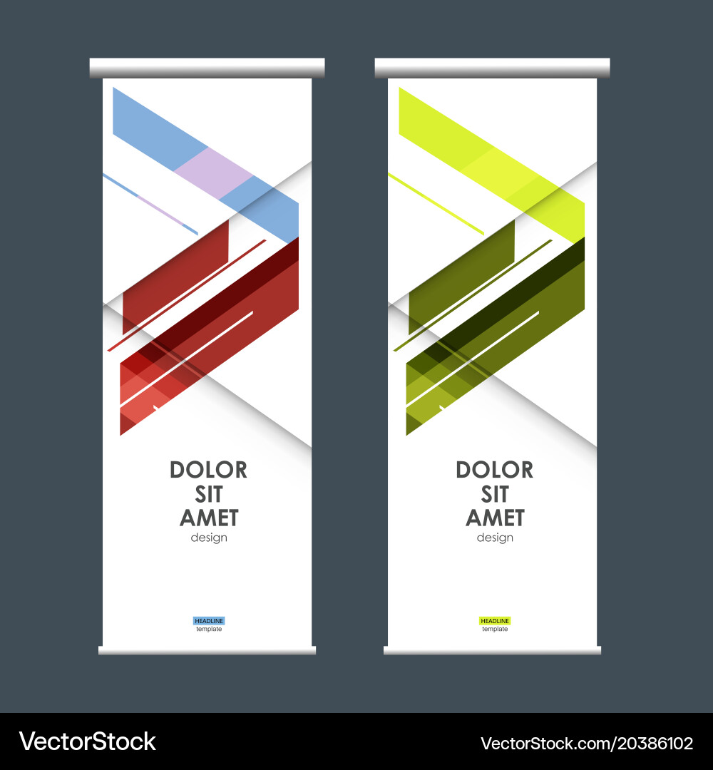 Roll up design template with abstract line vector image
