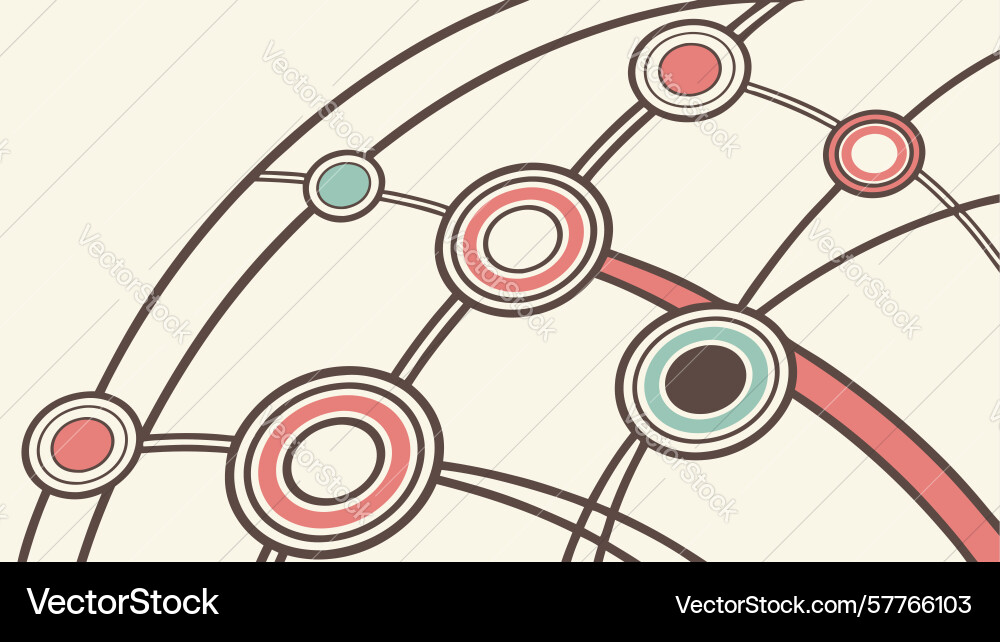 Abstract circular network with interconnected vector image