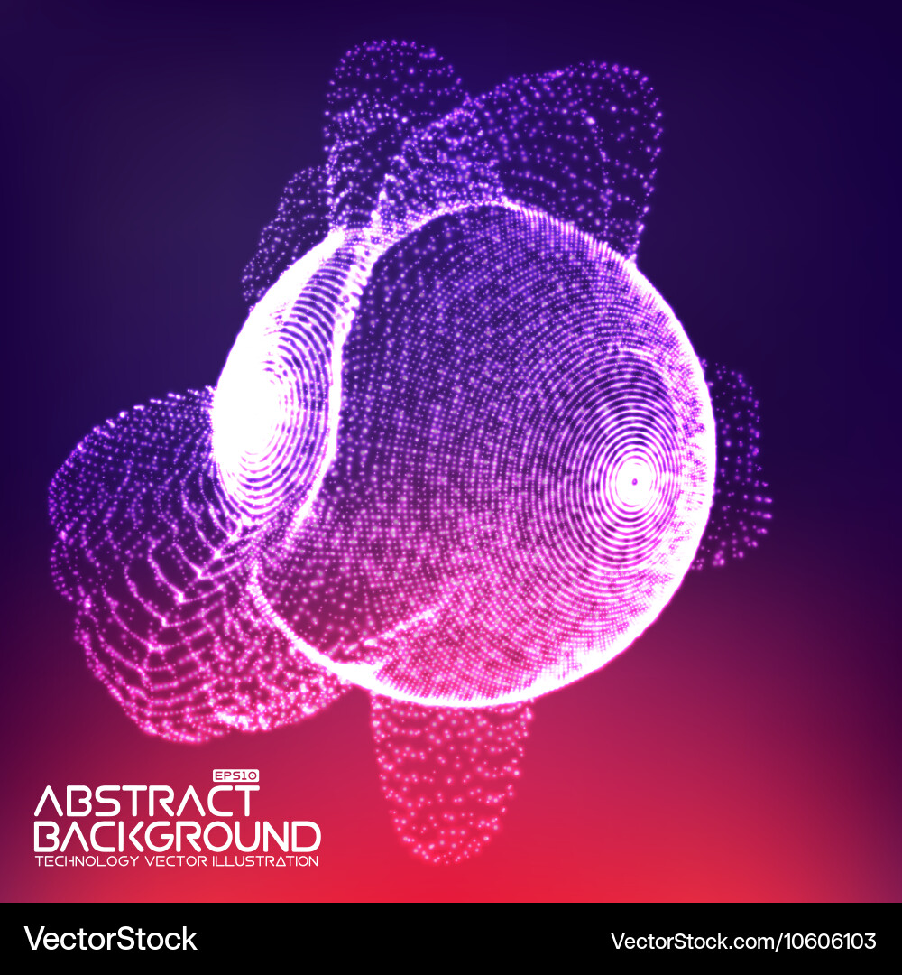 Abstract wave background with connecting dots Vector Image
