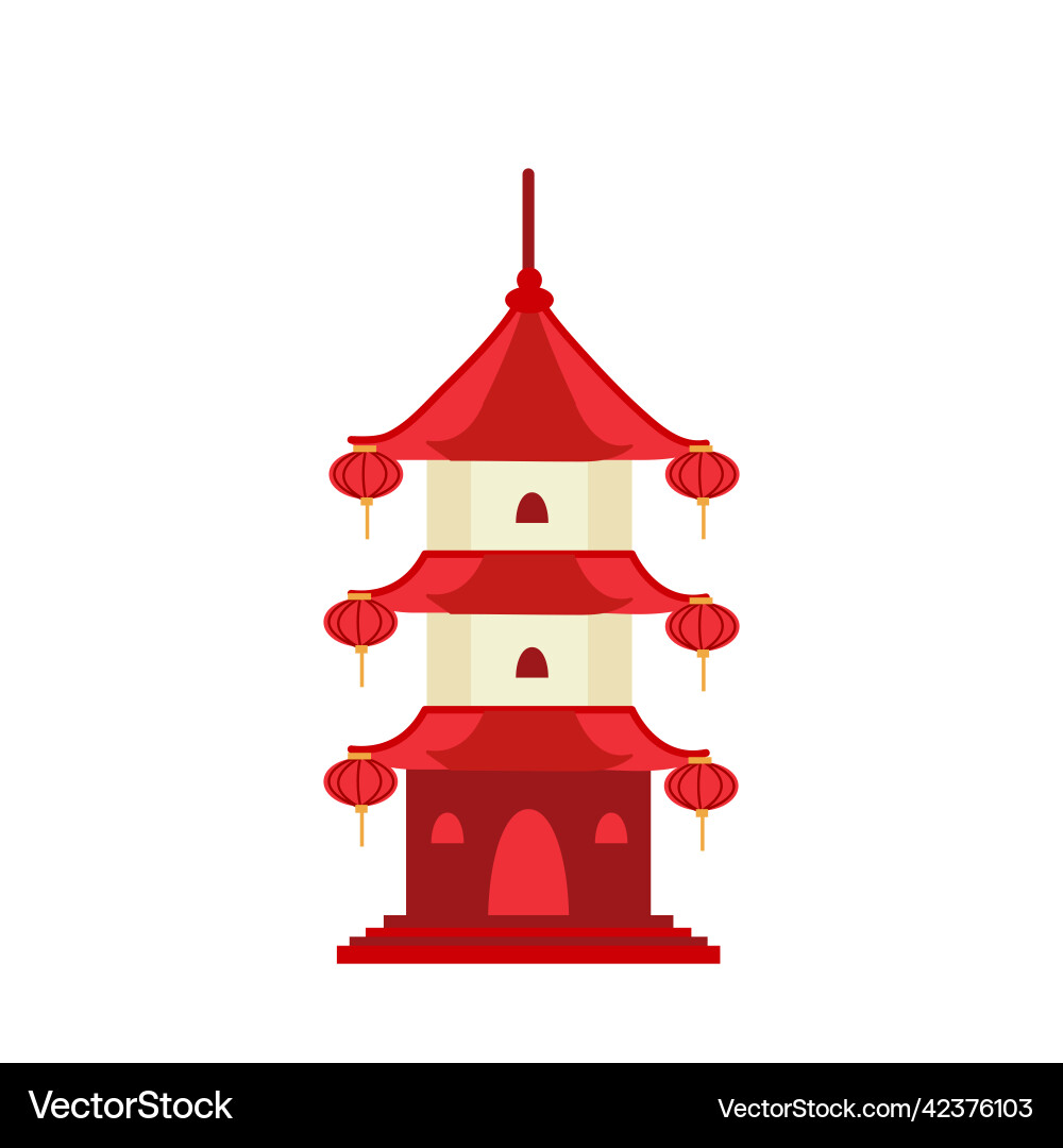 Chinese building temple element architecture Chinese building temple element architecture vector image