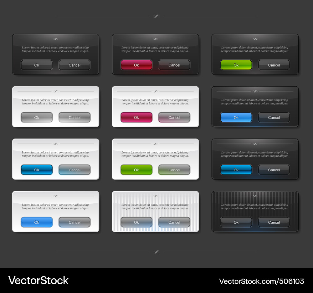 Colorful Panels with Buttons vector image