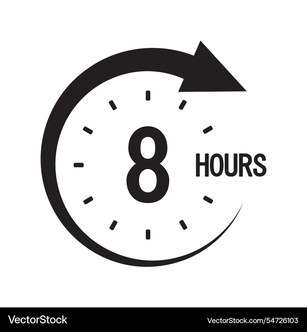 Countdown timer icon number eight focus bold 8 Countdown timer icon number eight focus bold 8 vector image