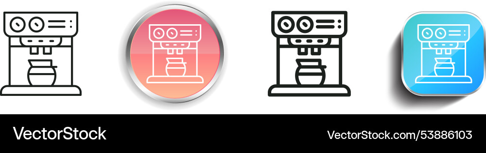 Expresso icon thin linear regular and button Expresso icon thin linear regular and button vector image