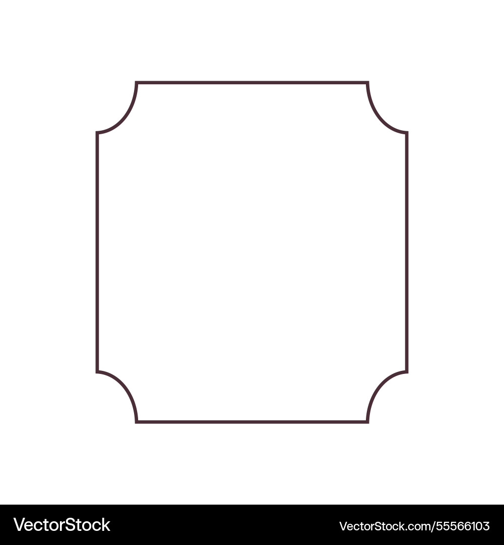 Frame is rectangular with concave corners Vector Image