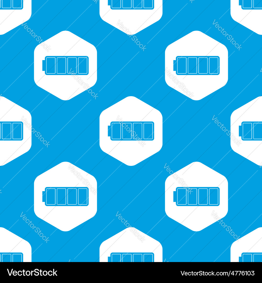 Full battery hexagon pattern vector image