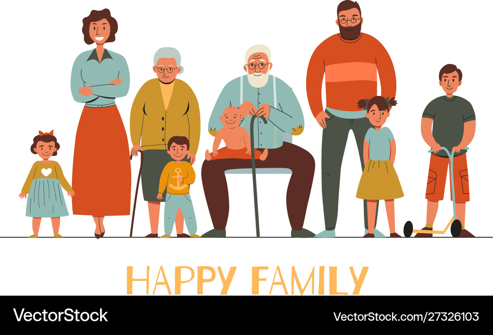 Generations flat Royalty Free Vector Image - VectorStock