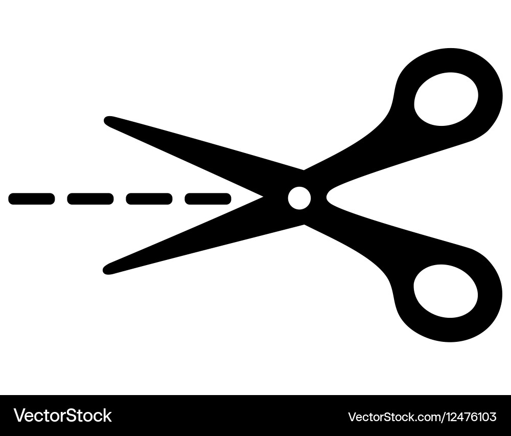 Large Scissors with Cut Marks Vector Image