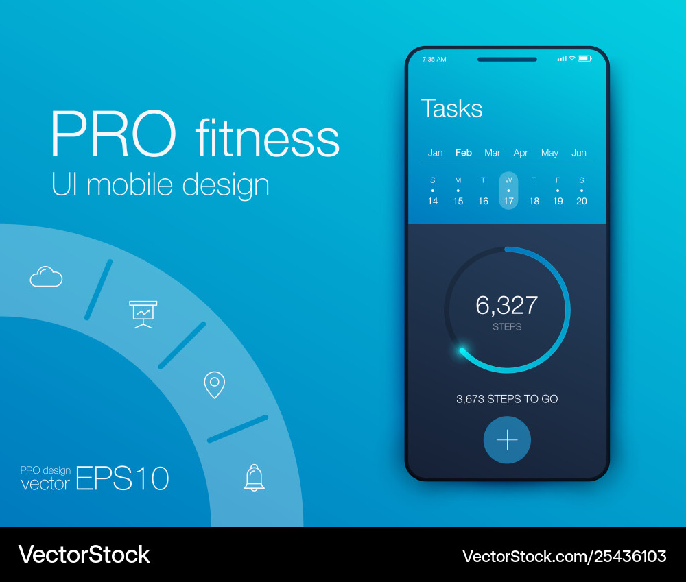 Mobile phone application for analytics stock vector image