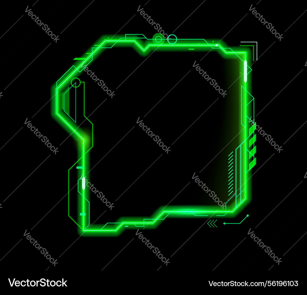 Neon grün Spiel hud Frame virtuelle Callout Titel Neon grün Spiel hud Frame virtuelle Callout Titel vektorbild