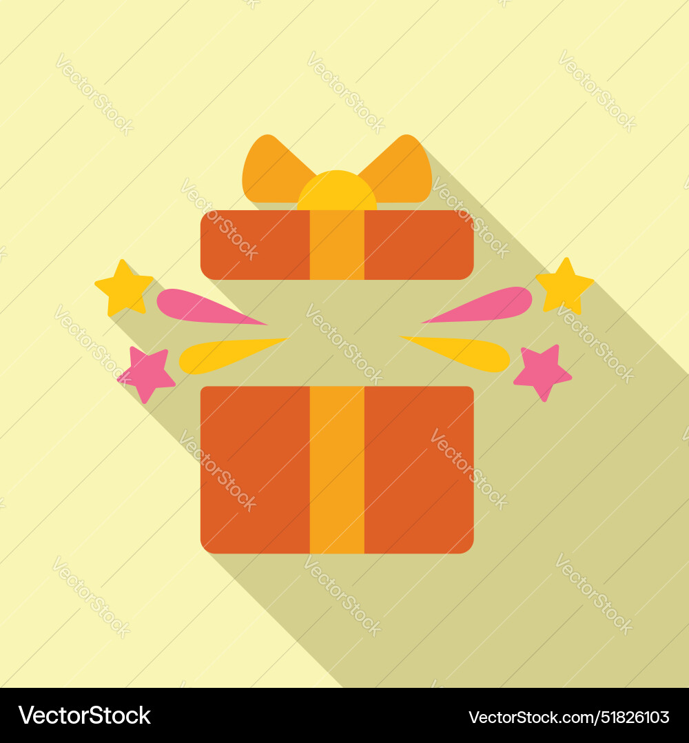 Open gift box exploding with confetti and stars Open gift box exploding with confetti and stars vector image